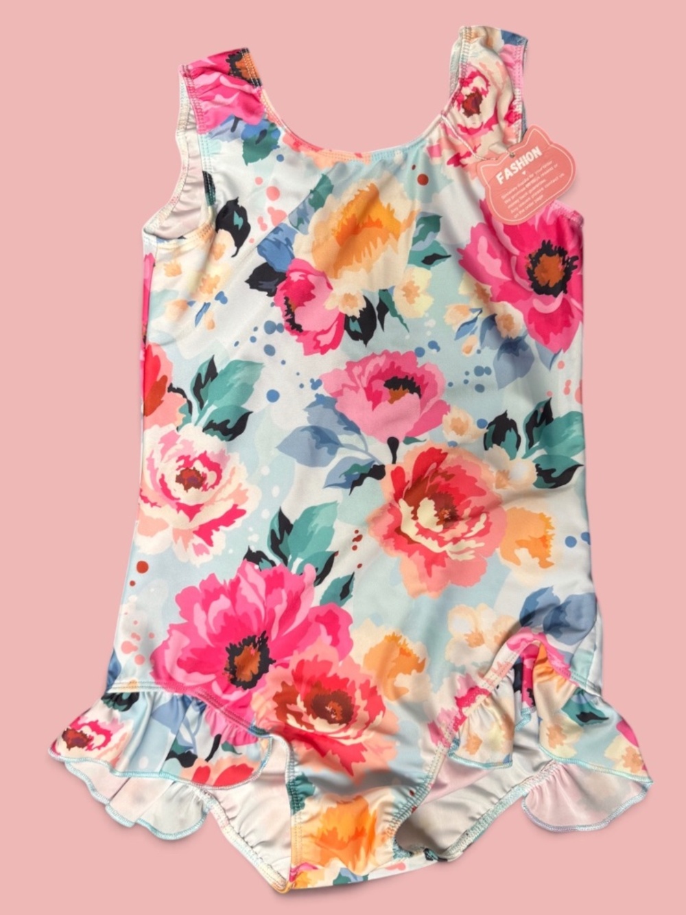 NWT Girls 10 Floral One Piece Swimsuit Ruffle Bathing Suit
